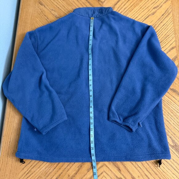 Columbia Plush Fleece Full Zip Jacket Blue With Zip Pockets Made in USA Size XL - Picture 8 of 11
